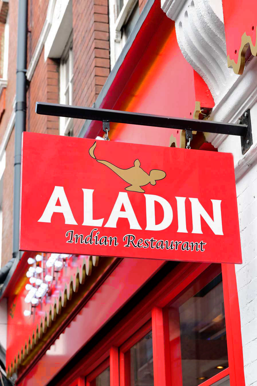 Aladin restaurant, Brick Lane, East End of London.