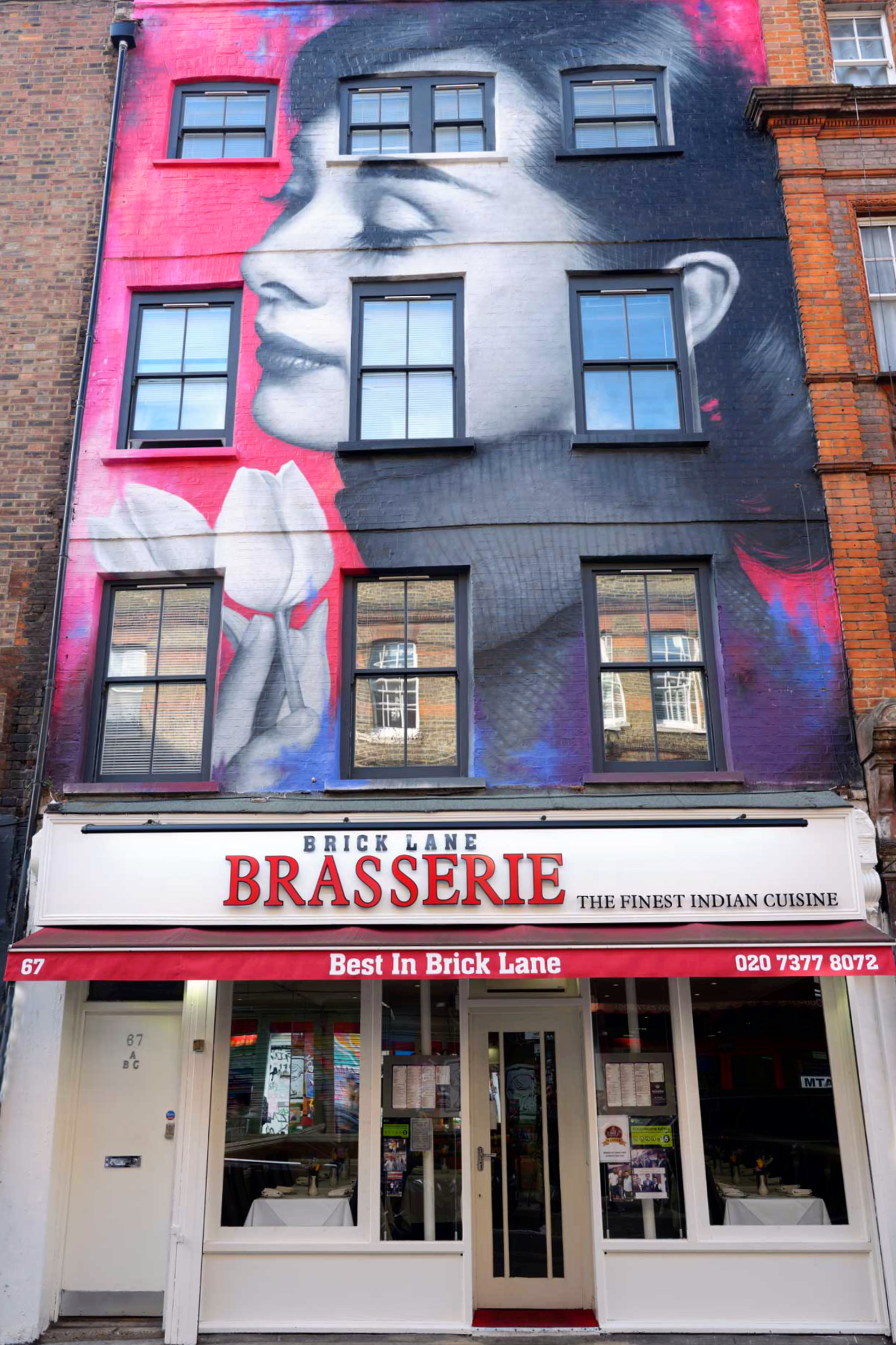 Brick Lane Brasserie restaurant, Brick Lane, East End of London.