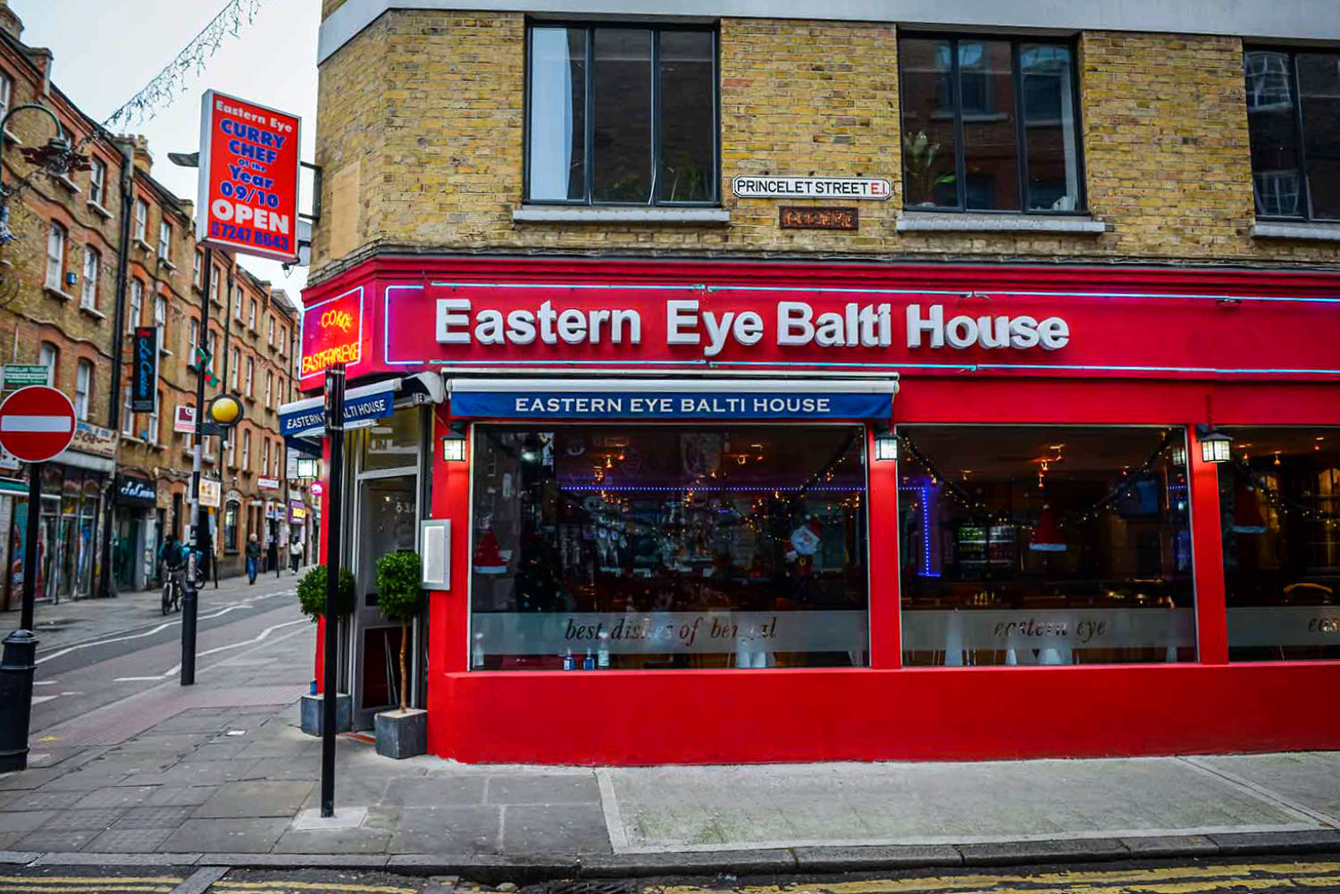 Easter Eye Balti House restaurant, Brick Lane, East End of London.