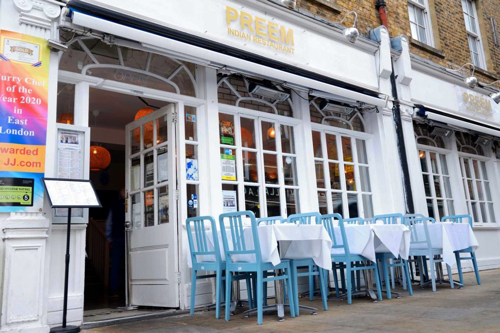 Preem restaurant, Brick Lane, East End of London.